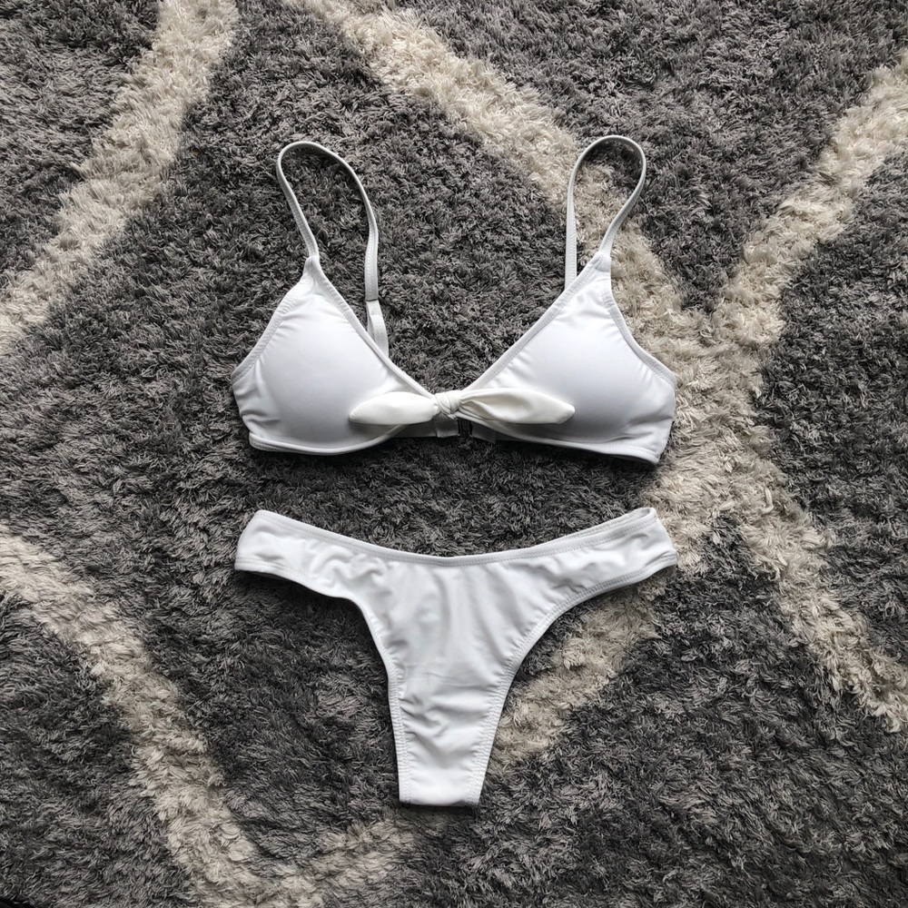 Zaful white bathing suit thong